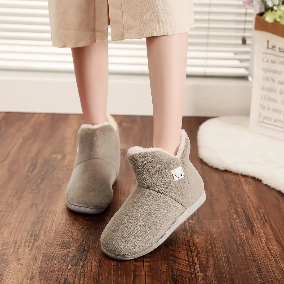 Mens Womens Comfort Slippers Plush Lining Winter Booties Slipper Memory Foam House Shoes Warm Boots Slippers