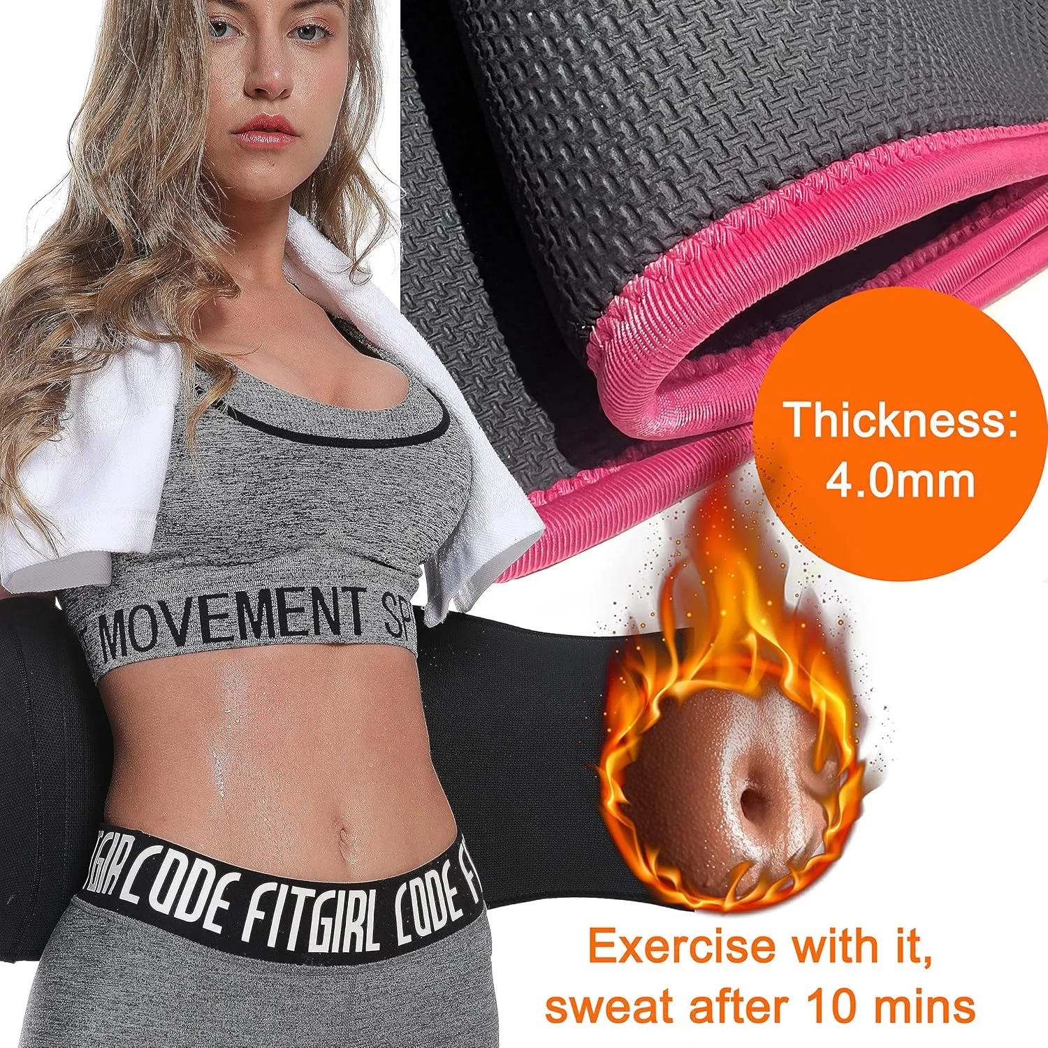 MERMAID'S MYSTERY Waist Trimmer for Women and Men - Sweat Bands for Stomach - Sweat Belt for High-Intensity Training Workouts
