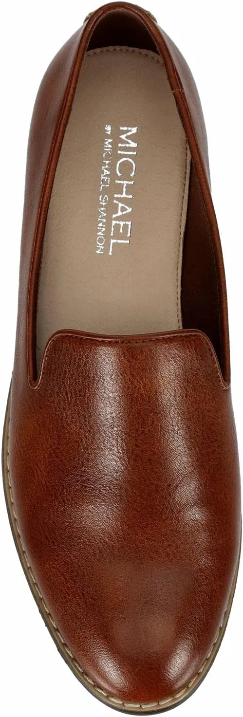 Michael By Michael Shannon Sherrill - Women's Closed Toe Faux Leather Slip On Classic Loafer Flat
