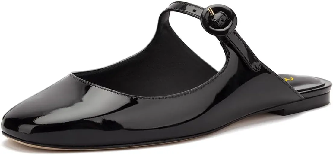 Milooey shoes Women's Flat Mules Comfortable Closed Toe Slide Sandal Ankle Strap Slipper Casual Slip On Backless Summer Dress Shoes Size 4-16 Us