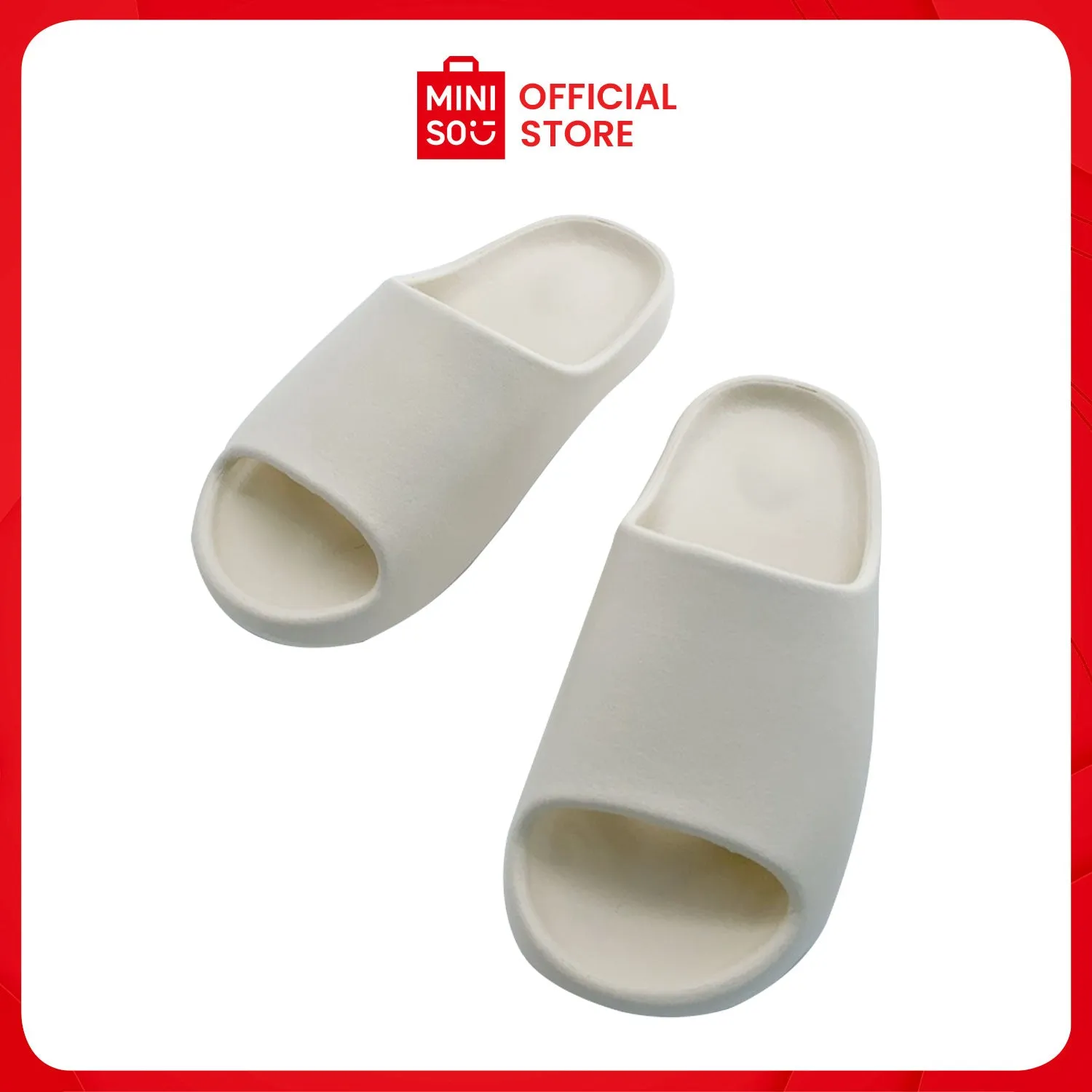 MINISO Classic Coconut Cushioned Thick Slipper (Off-white, 39-40)