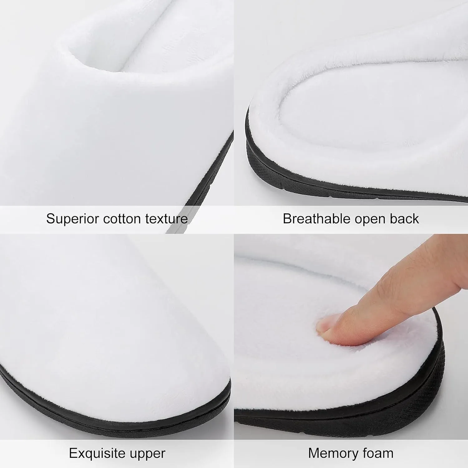 Misty Fog Pine Tree Forest Women's House Slippers Anti-Slip Cotton Home Shoes with Rubber Soles for Indoor Outdoor