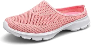 Mmoneyake Mules for Women Shoes Slip On Sneakers Lightweight Breathable Comfortable Walking Shoes Knit Flats Light Open Back Shoe Closed Toe Slides Mesh Air Cushion Orthopedic Diabetic Shoe