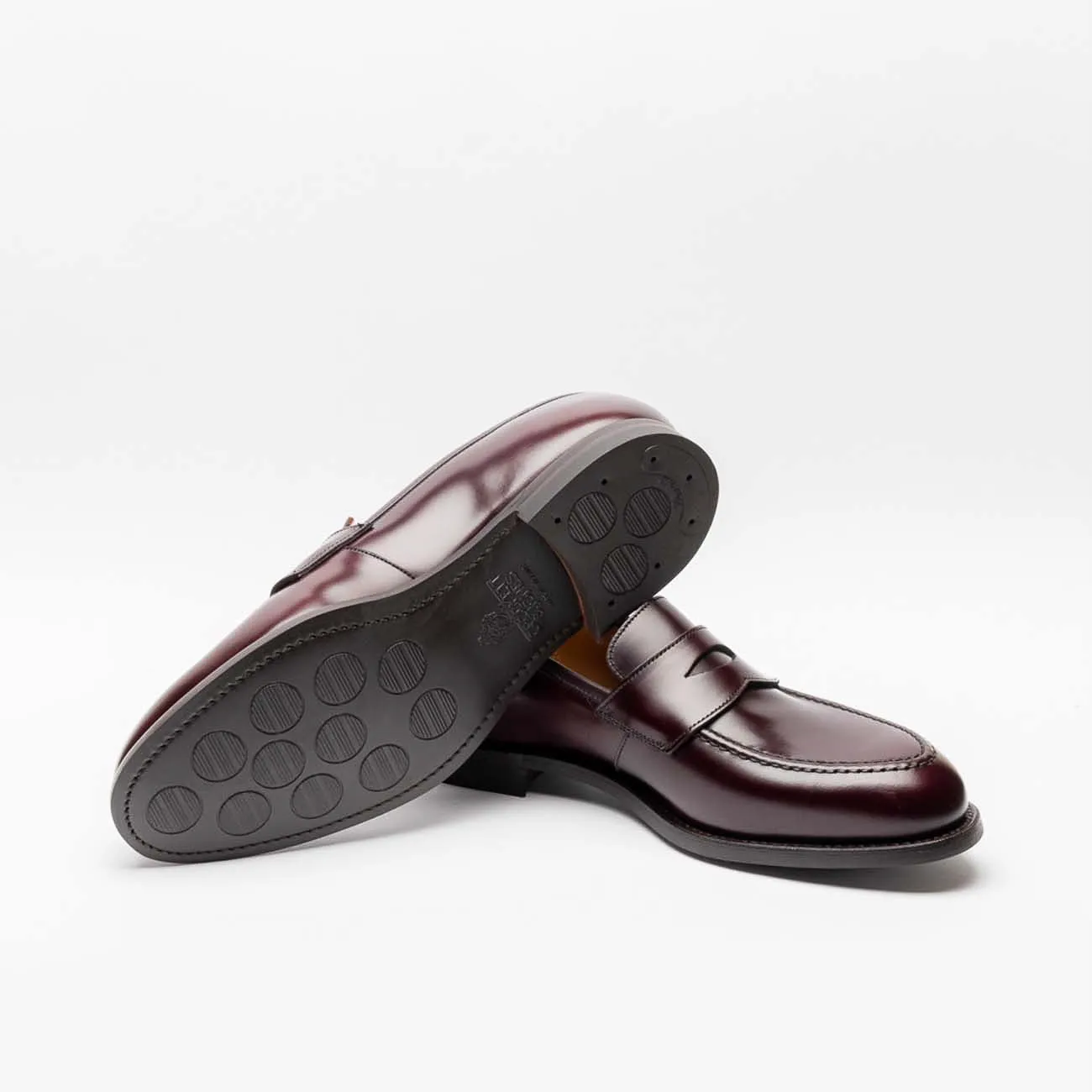 Mocassino penny Crockett & Jones Henley in pelle bordeaux