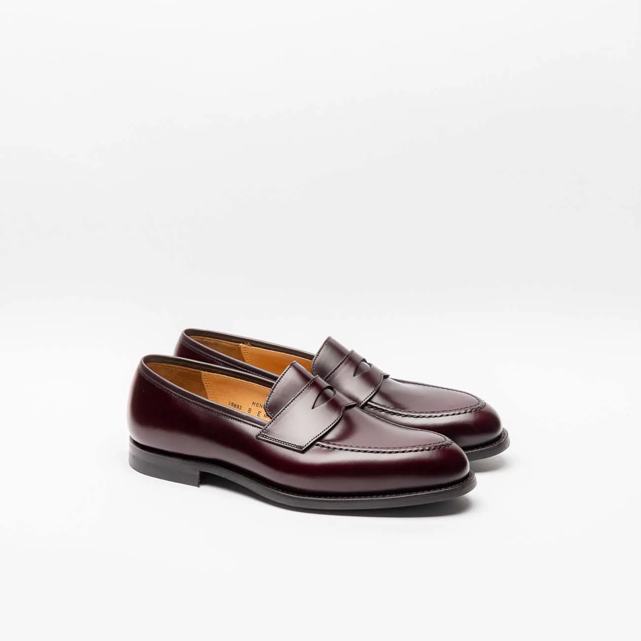 Mocassino penny Crockett & Jones Henley in pelle bordeaux