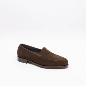 Mocassino penny Edward Green Duke in camoscio marrone (Mocca suede)