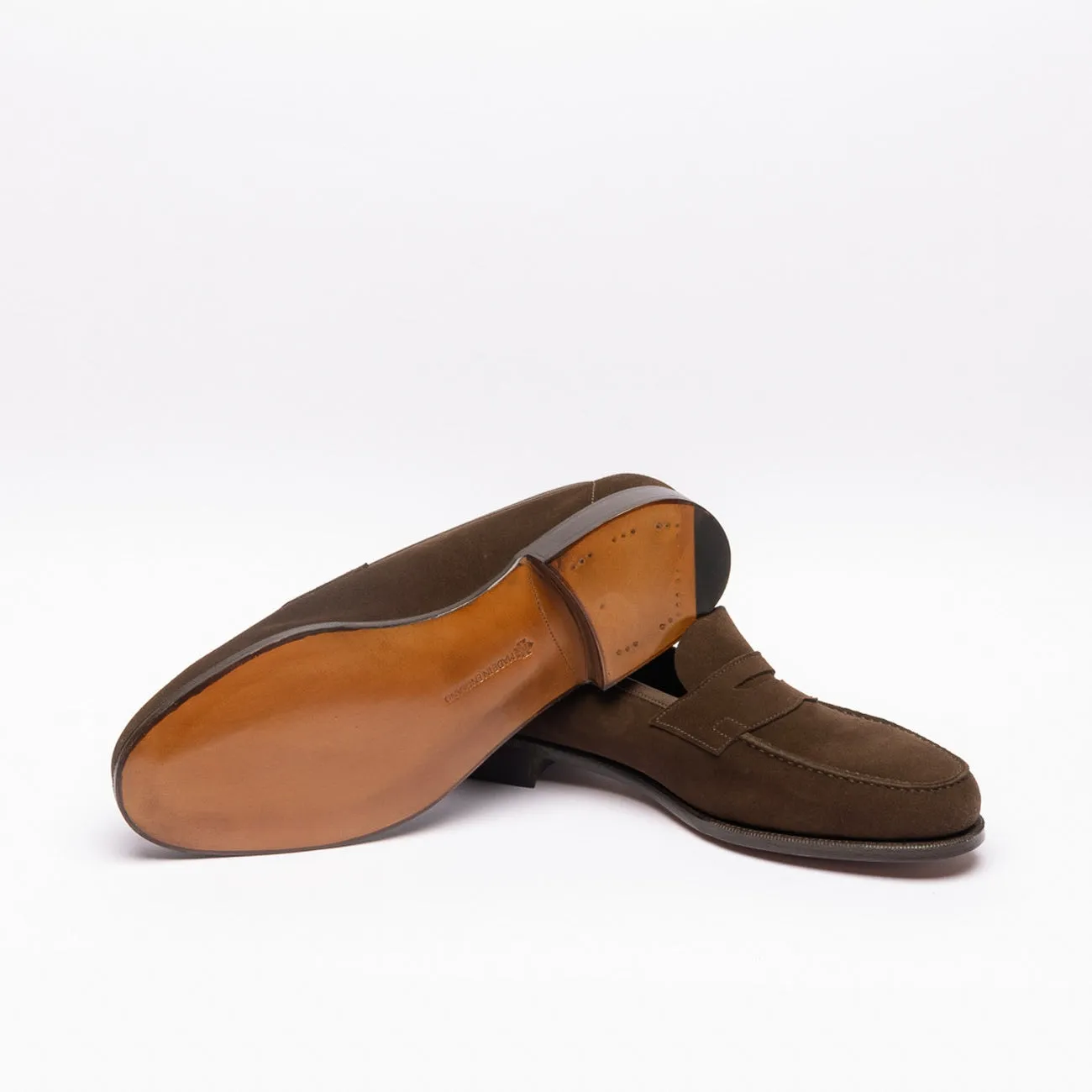 Mocassino penny Edward Green Duke in camoscio marrone (Mocca suede)