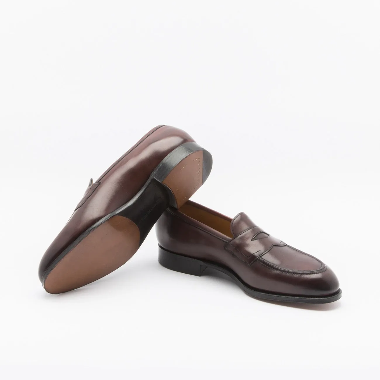 Mocassino penny Edward Green Piccadilly in pelle bordeaux