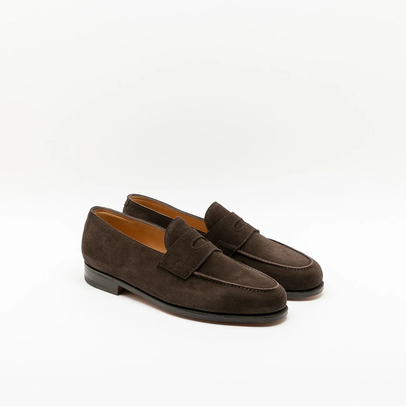 Mocassino penny John Lobb Lopez in camoscio marrone (Bruinn suede)