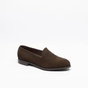 Mocassino penny loafer Edward Green Ventnor in camoscio marrone