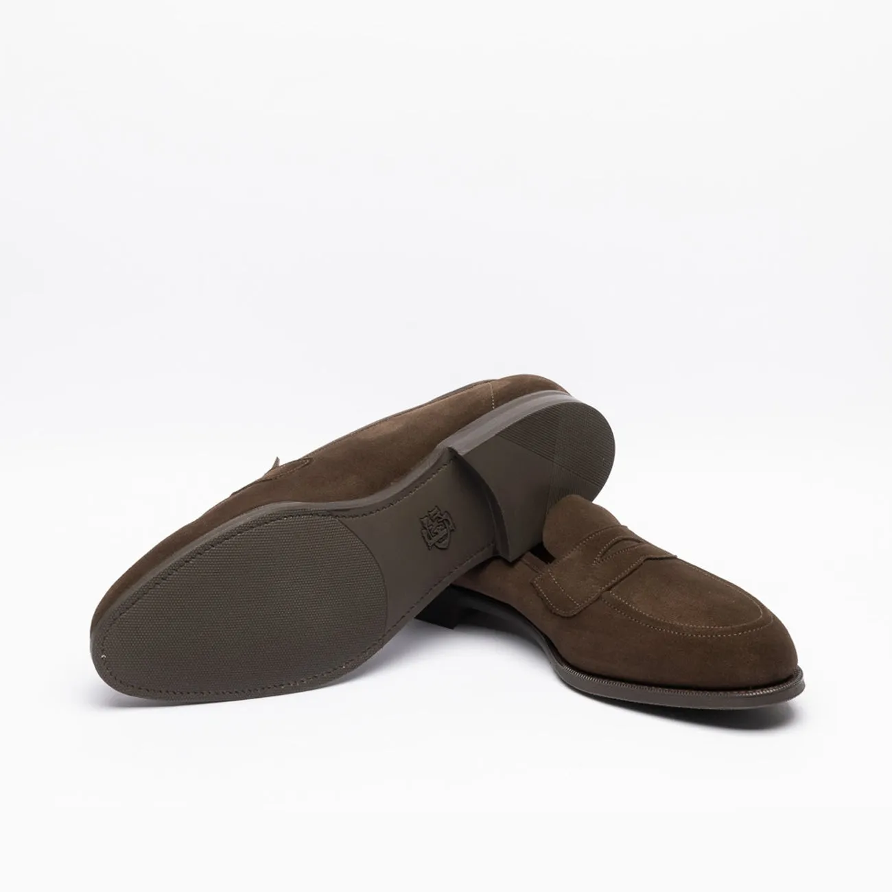 Mocassino penny loafer Edward Green Ventnor in camoscio marrone