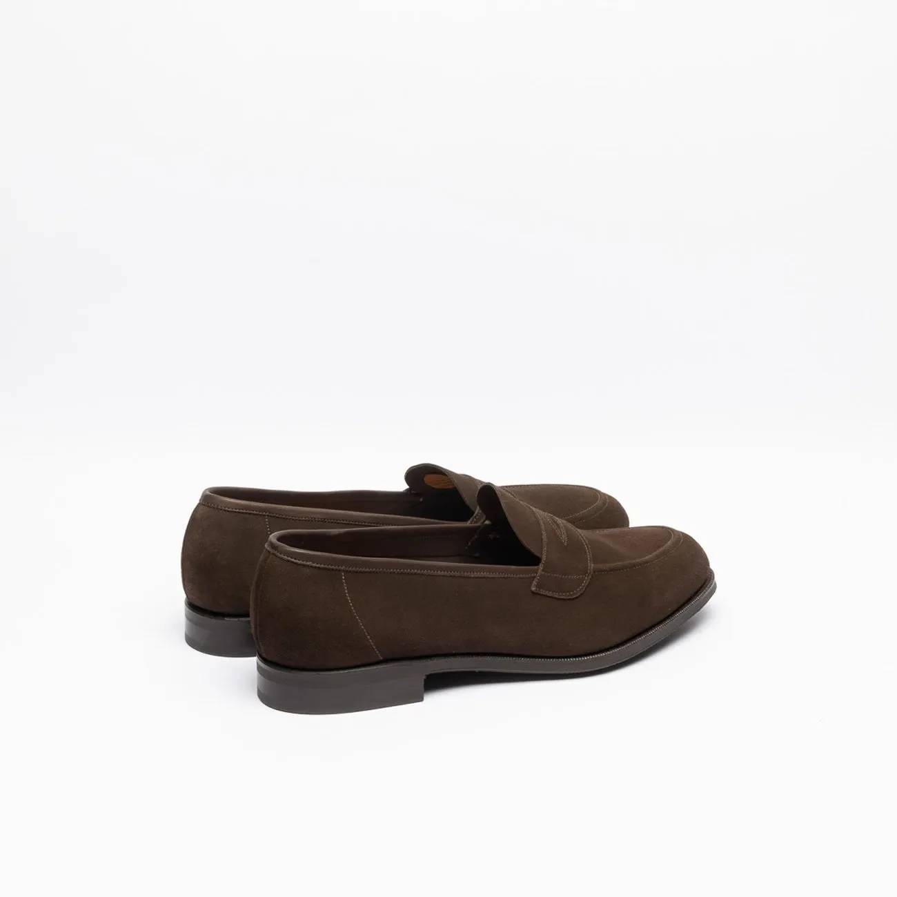 Mocassino penny loafer Edward Green Ventnor in camoscio marrone