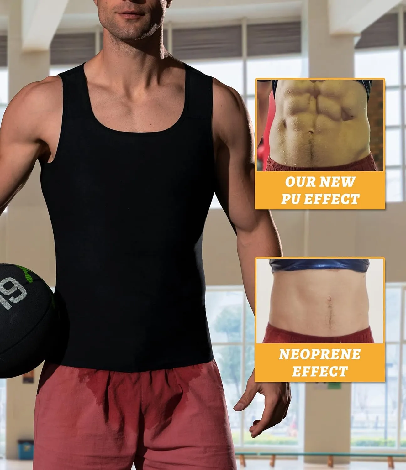 MOLLDAN Sauna Vest for Men Sweat Tank Top Pullover Workout Shirt Waist Trainer