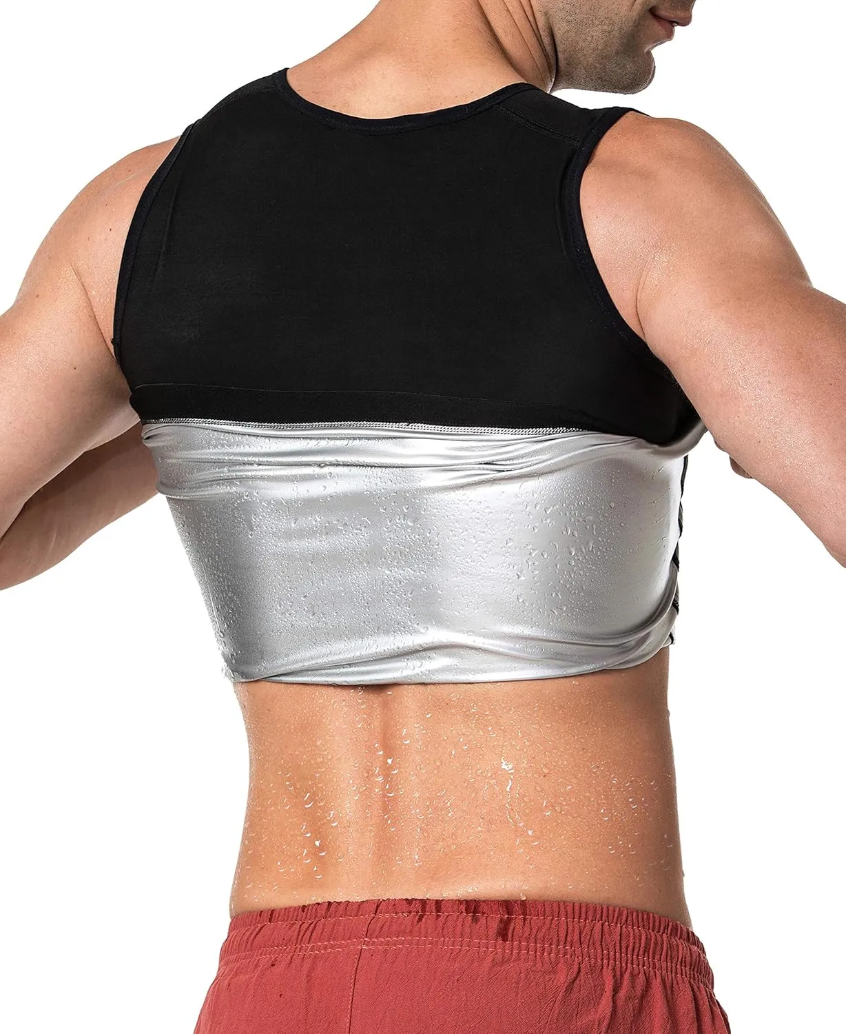 MOLLDAN Sauna Vest for Men Sweat Tank Top Pullover Workout Shirt Waist Trainer