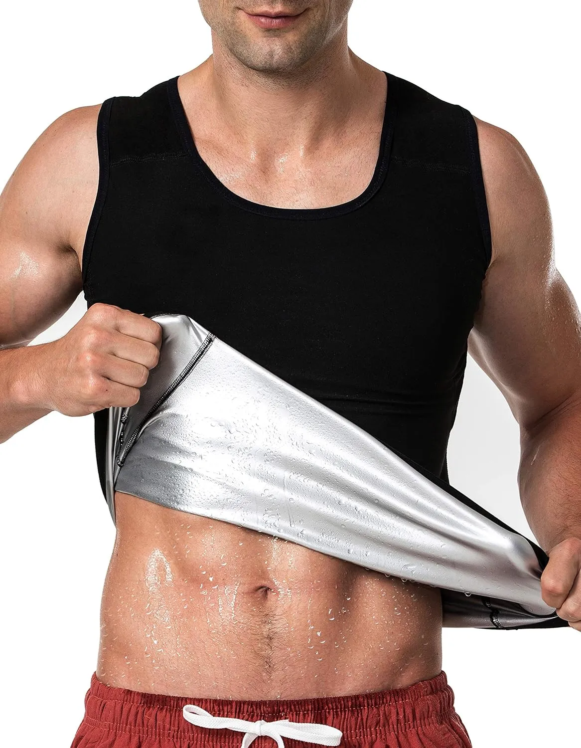 MOLLDAN Sauna Vest for Men Sweat Tank Top Pullover Workout Shirt Waist Trainer