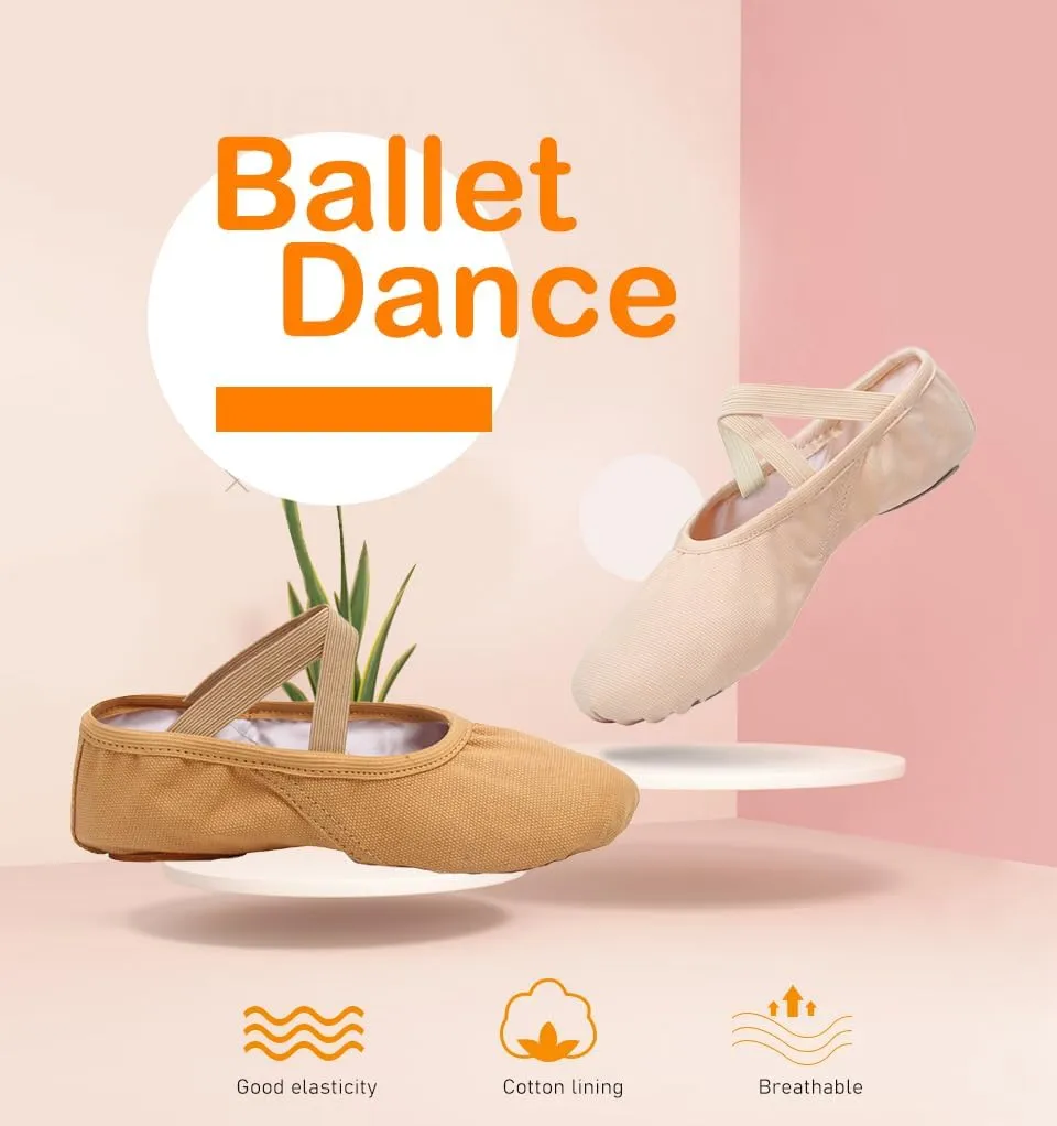 MSMAX Dance Flats Performa Stretch Ballet Slipper Toddler/Little Kid/Big Kid/Adult