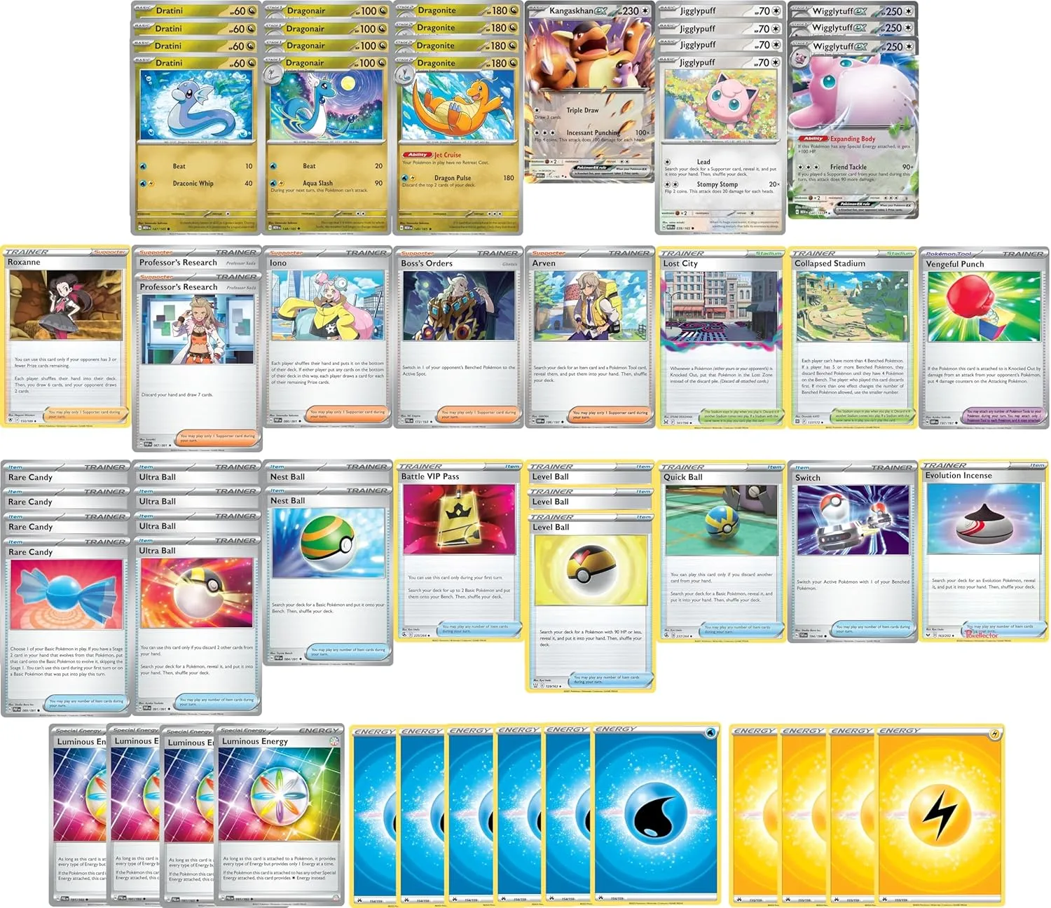 MTG Decks & More Elite Dragon Deck - Dratini Dragonair Dragonite - Original 151 (gen 1) - Custom Built - 60 Card Compatible with Pokemon TCG!