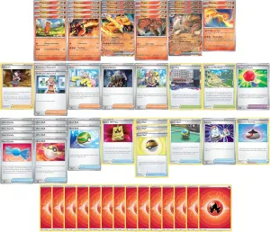 MTG Decks & More Elite Fire Deck - Charmander Charmeleon Charizardd - Original 151 (gen 1) - Custom Built - 60 Card Compatible with Pokemon TCG!