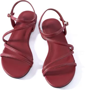 Mtzyoa Women Flat Sandals Dressy Strappy Gladiator Summer Ankle Strap Nude Open Toe Comfortable Wedding Casual Leather Ladies Party Trendy Vacation