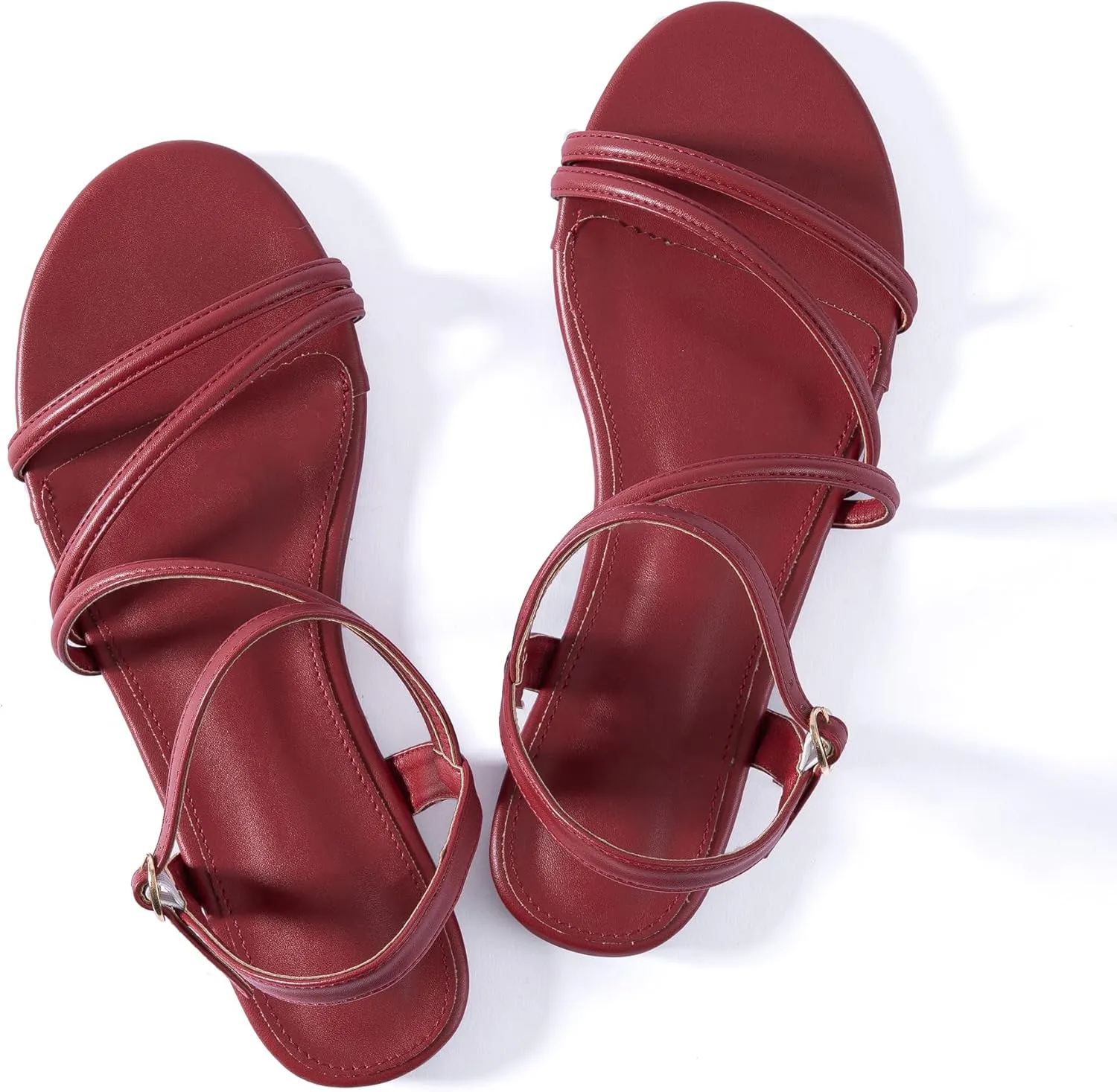 Mtzyoa Women Flat Sandals Dressy Strappy Gladiator Summer Ankle Strap Nude Open Toe Comfortable Wedding Casual Leather Ladies Party Trendy Vacation