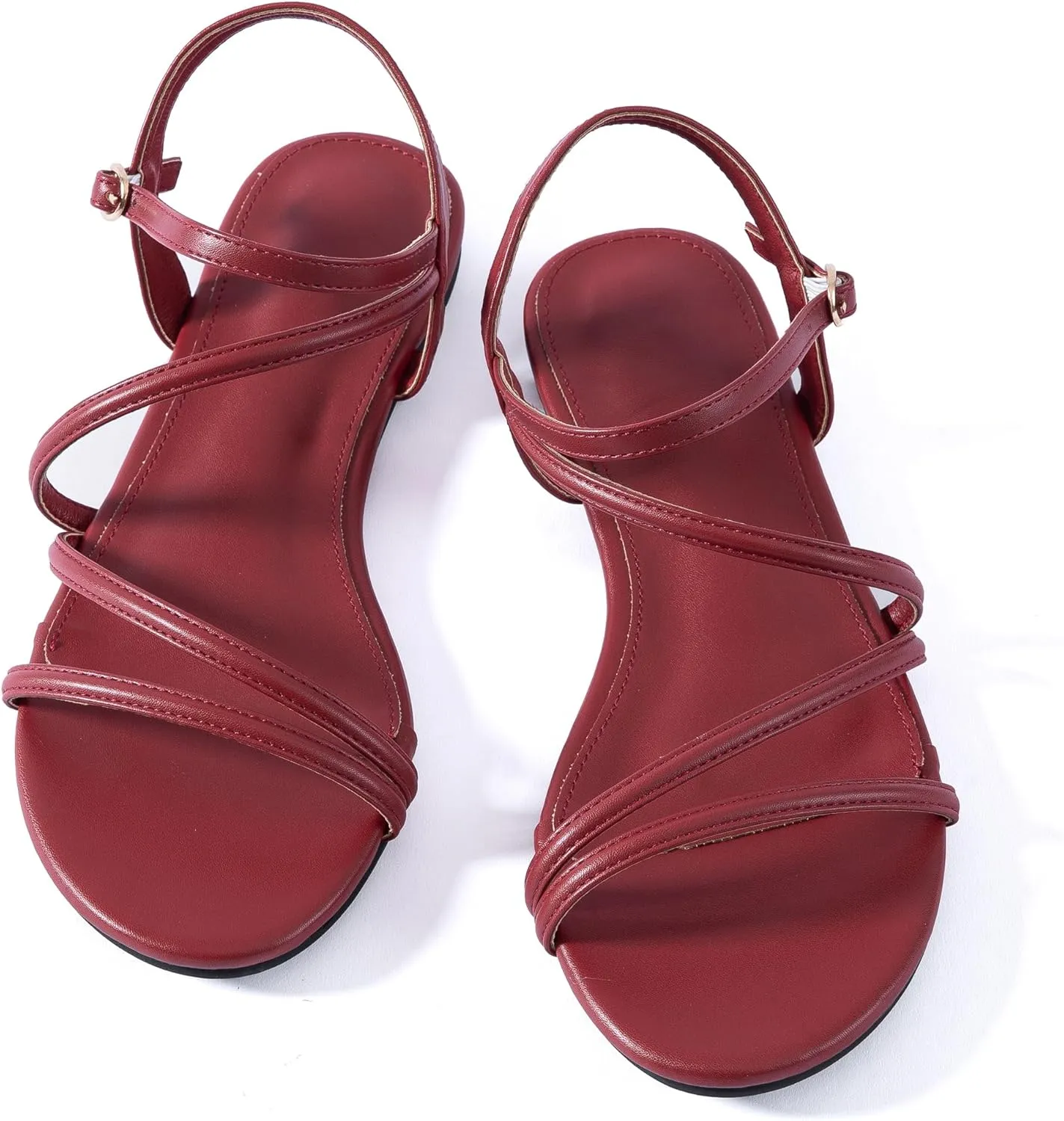 Mtzyoa Women Flat Sandals Dressy Strappy Gladiator Summer Ankle Strap Nude Open Toe Comfortable Wedding Casual Leather Ladies Party Trendy Vacation
