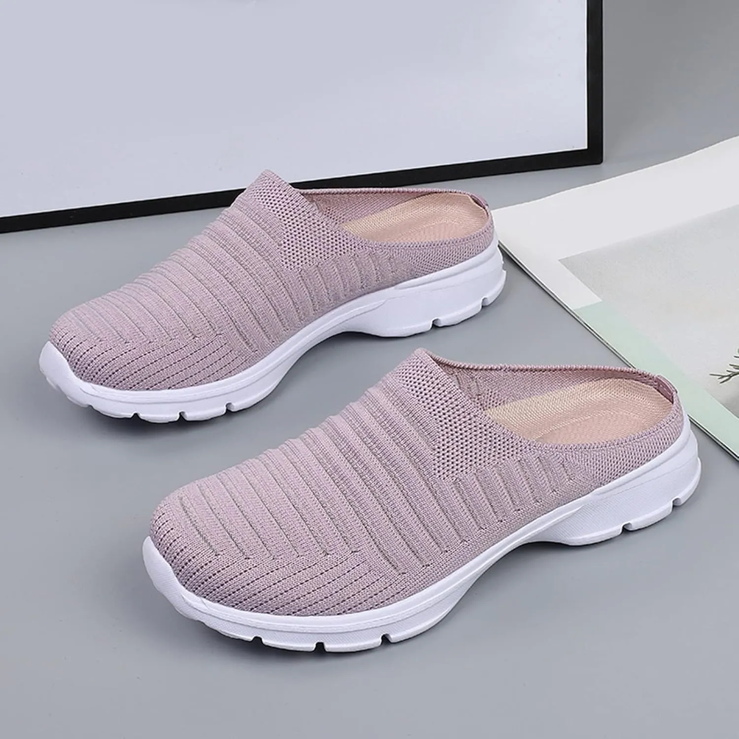 Mules for Women 2025 Backless Walking Sneakers Slip On Shoes Women Boots Shoes Casual Shoes Sneakers Steel Toe Tennis Shoe Loafers Casual Slip On