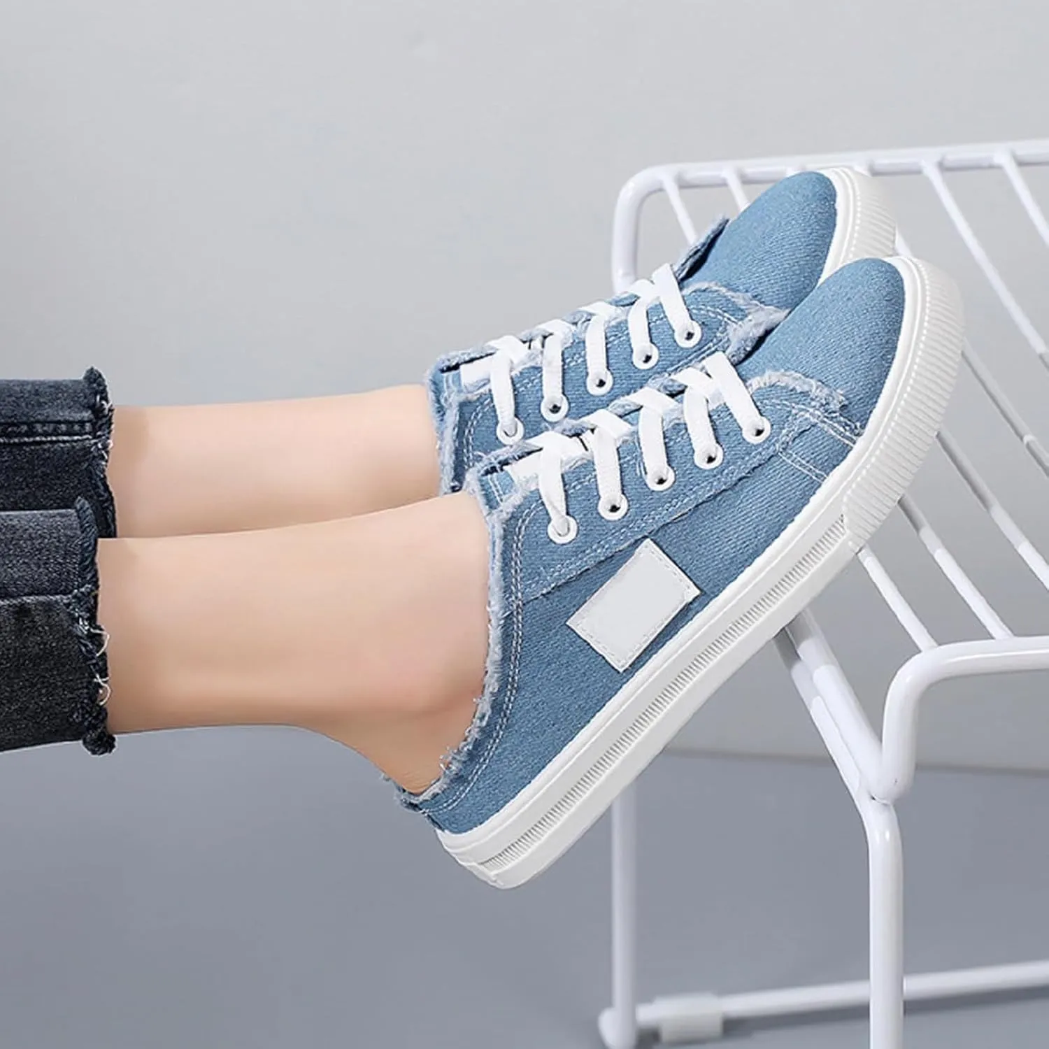 Mules for Women 2025 Casual Lightweight Canvas Mules Fashion Comfortable Slip On Sneaker Comfort Non Slip Backless Sneakers Elegant Walking Shoes Classic Work Shoes