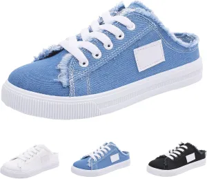 Mules for Women 2025 Casual Lightweight Canvas Mules Fashion Comfortable Slip On Sneaker Comfort Non Slip Backless Sneakers Elegant Walking Shoes Classic Work Shoes