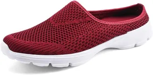 Mules for Women Breathable Mesh Walking Mules Sneakers Comfortable Orthopedic Clogs with Arch-Support Lightweight Summer Slip On Closed Toe Shoes Casual Backless Shoes