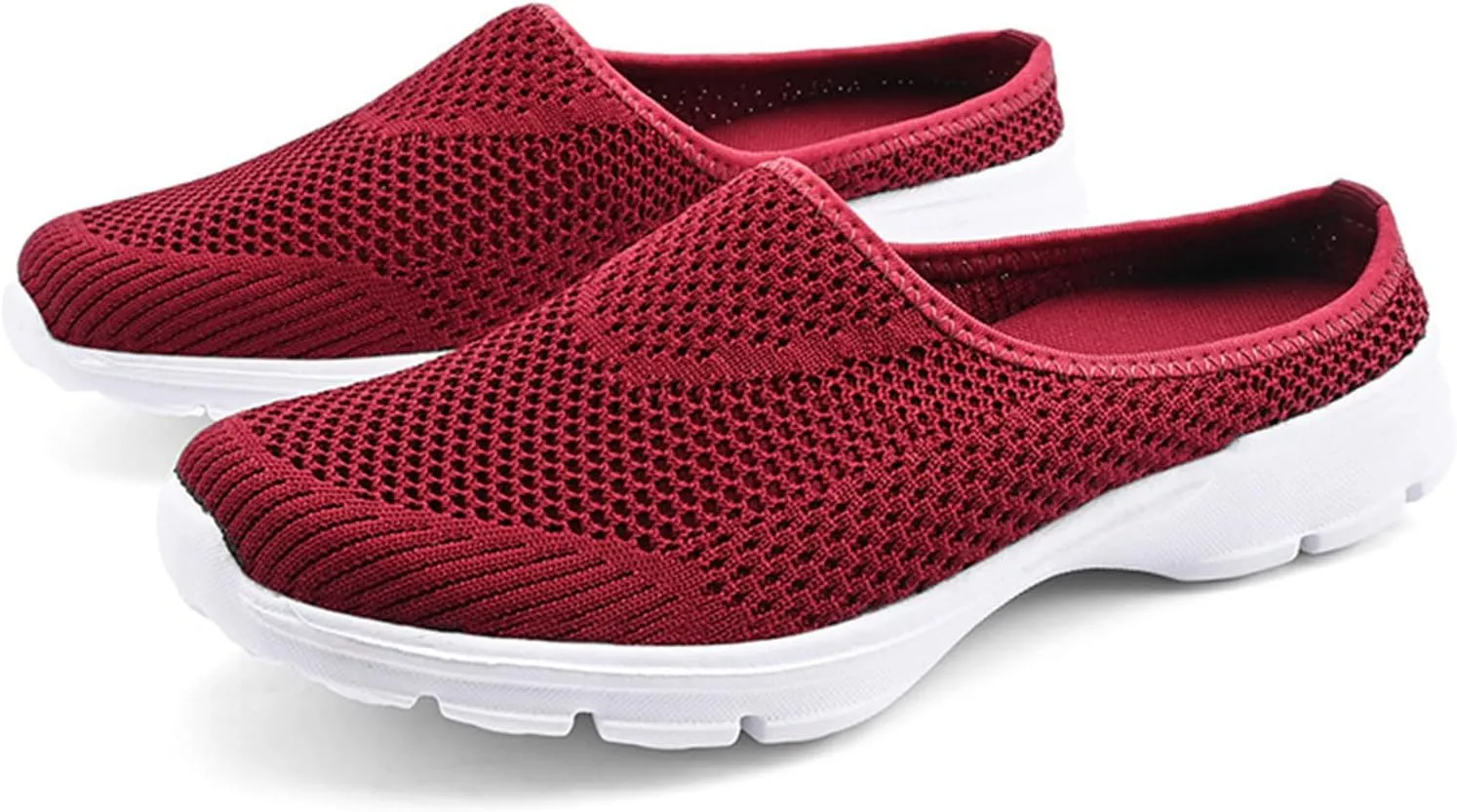 Mules for Women Breathable Mesh Walking Mules Sneakers Comfortable Orthopedic Clogs with Arch-Support Lightweight Summer Slip On Closed Toe Shoes Casual Backless Shoes