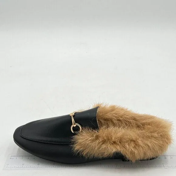 Mules for Women, Womens Leather Slip On Mule Flats Embroidery Loafers Backless R
