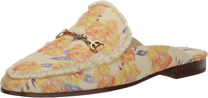Multi Shoes Special discount Dress Sam Mules Slip Round Fray Exclusive savings Toe Linnie Apricot On Edelman Flat