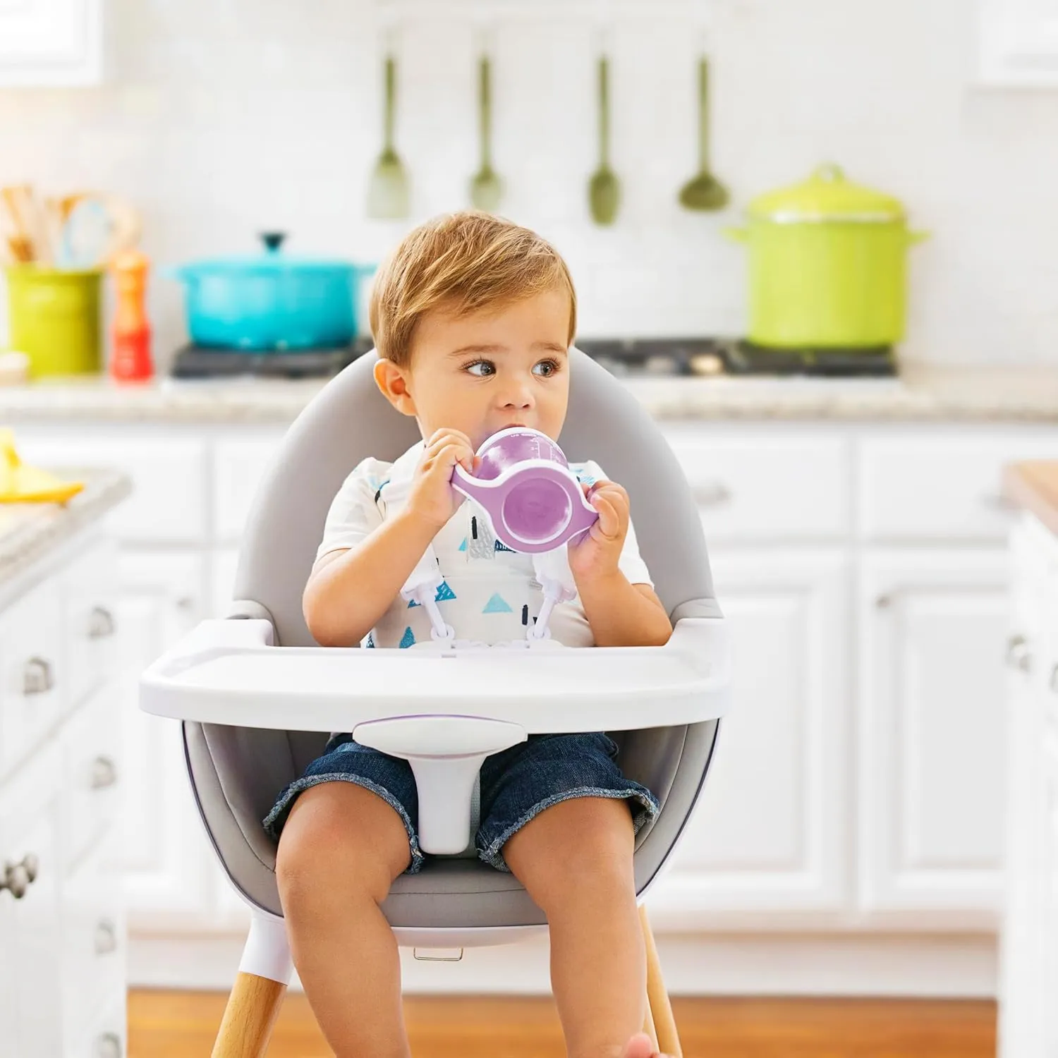 Munchkin® Gentle™ Transition Sippy Trainer Cup, 4 Ounce, 2 Pack, Purple