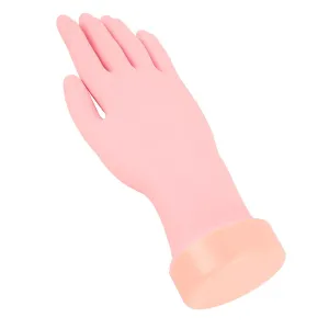 Nail Practice Hand, Manicure Practice Hand Embedded Nail Grooves Flexible Bendable Fake Mannequin Hand Nails Tips Art Trainer Hand for Props Displaying