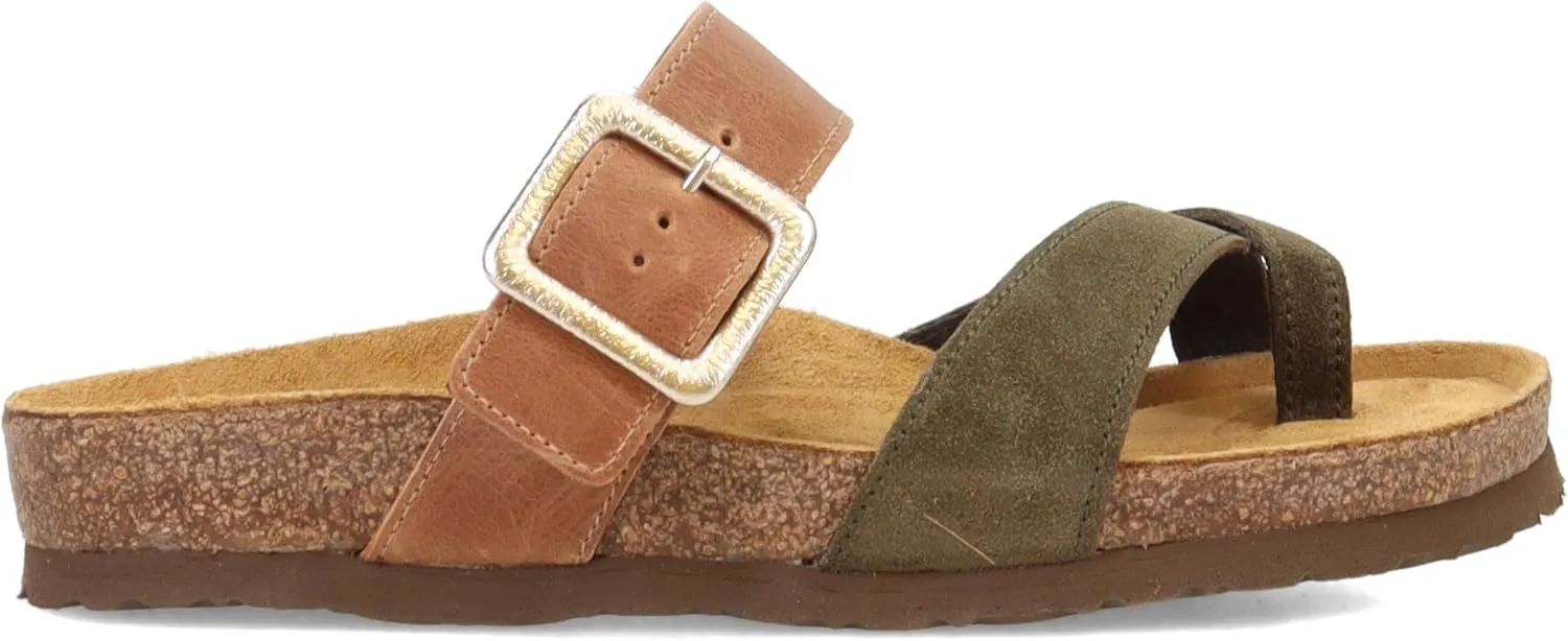 NAOT Footwear Fresno Women’s Toe Loop Slide Sandal with Cork Footbed and Arch Support - Buckle - Comfort and Support – Lightweight and Perfect for Travel – Medium to Wide Fit