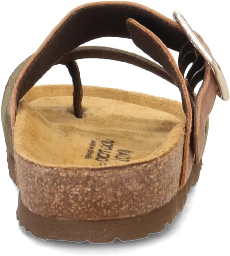 NAOT Footwear Fresno Women’s Toe Loop Slide Sandal with Cork Footbed and Arch Support - Buckle - Comfort and Support – Lightweight and Perfect for Travel – Medium to Wide Fit