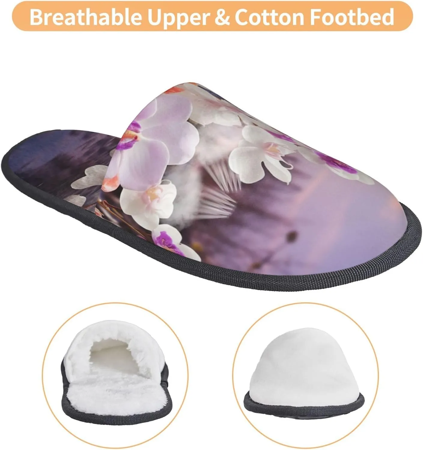 Nature Floral Spring Furry House Slippers for Women Men Soft Fuzzy Slippers Indoor Casual Plush House Shoes