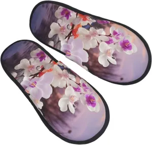 Nature Floral Spring Furry House Slippers for Women Men Soft Fuzzy Slippers Indoor Casual Plush House Shoes