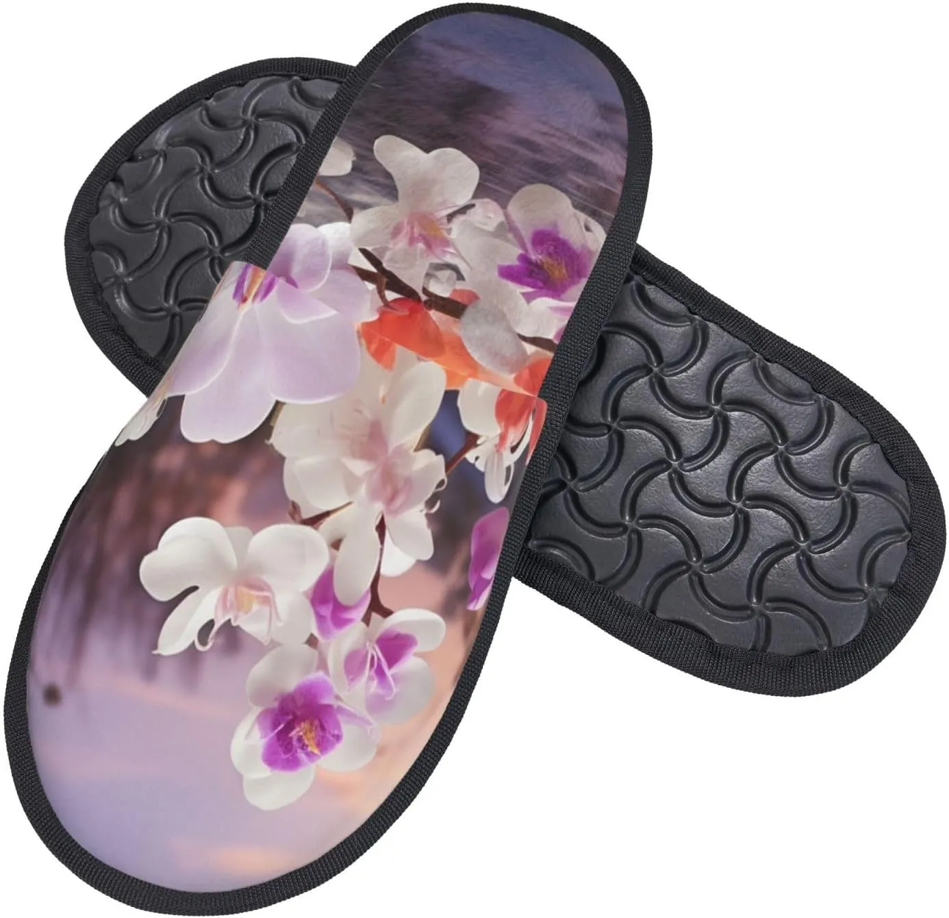 Nature Floral Spring Furry House Slippers for Women Men Soft Fuzzy Slippers Indoor Casual Plush House Shoes