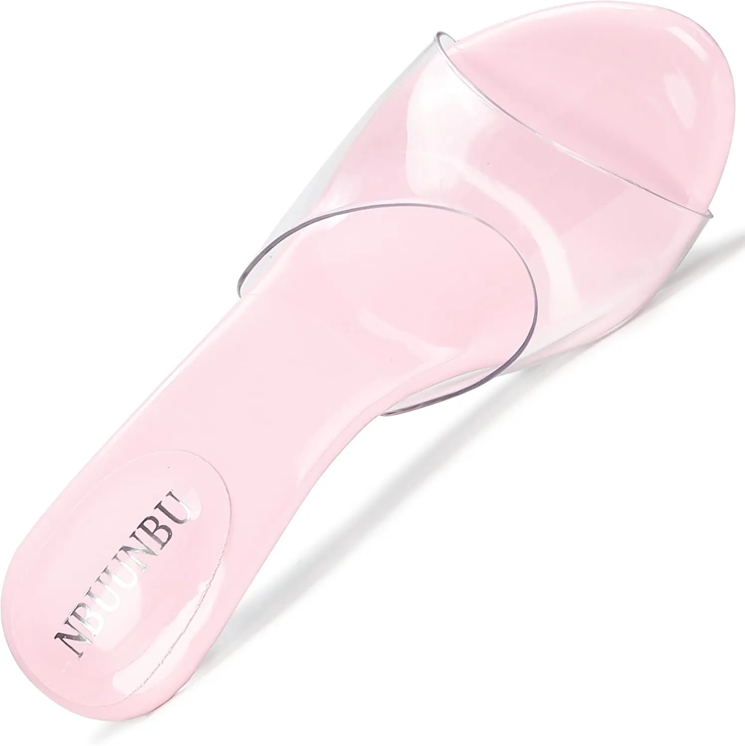 NBUUNBU Silver Clear Heels For Women Dress Shoes Transparent Strap Sexy Stilletos Heels Open Toe High Silver Heeled Sandals Pump Mules