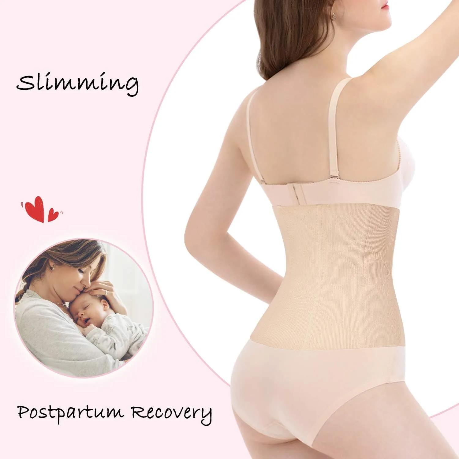 Nebility Womens' Maternity Belly Band Postpartum Recovery Belt Waist Trainer
