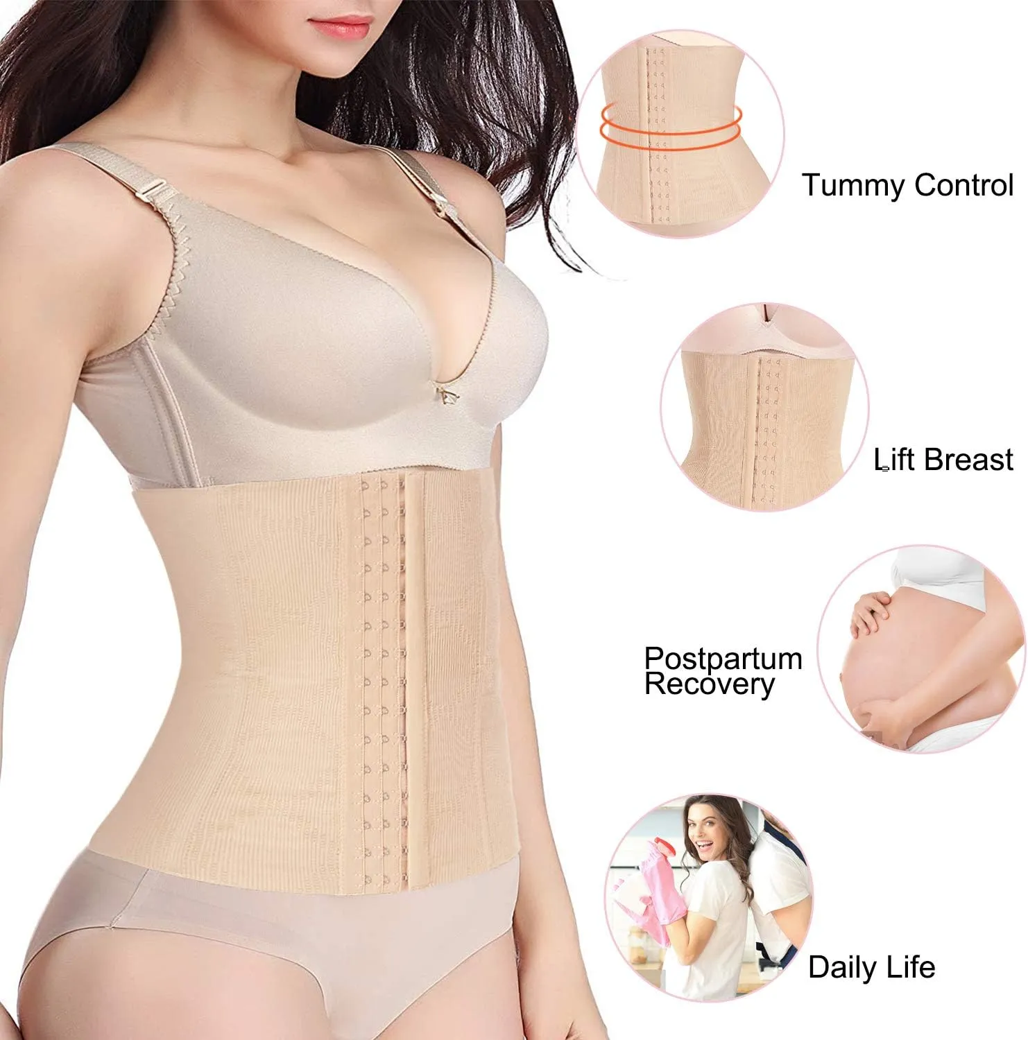 Nebility Womens' Maternity Belly Band Postpartum Recovery Belt Waist Trainer