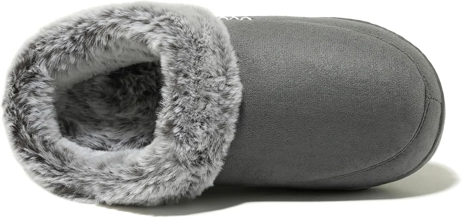 NewDenBer Women's Cozy Memory Foam Slippers Suede Plush Faux Fur Lined Slip on Indoor Outdoor House Shoes