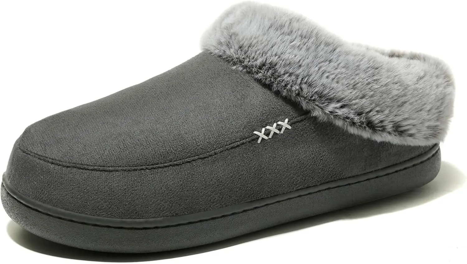 NewDenBer Women's Cozy Memory Foam Slippers Suede Plush Faux Fur Lined Slip on Indoor Outdoor House Shoes