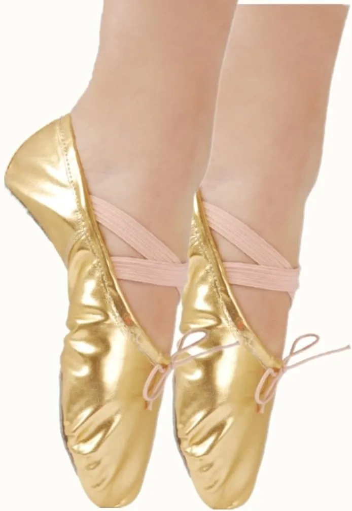 Nexete Ballet Dance Shoes Split-Sole Slipper Flats Ballet Dance PU Leather Shoes for Toddler Girl Kid Women