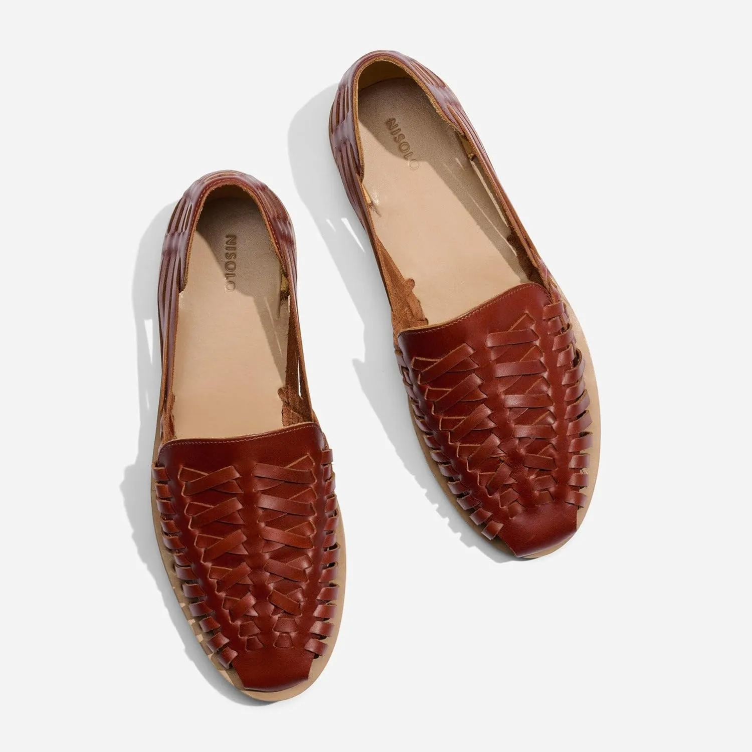 Nisolo Men's Huarache Sandals, Slip-On Comfort, Designed for Casual Everyday Wear & Any Occasion, Handwoven & Waterproof Leather, Flexible, No-Slip Rubber Sole, Runs Large