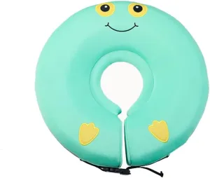 Non-Inflatable Baby Float Neck Ring Head Float Swimming,Swim Pool Floats for Kids Buckle Pearl Foam,Float Pool Floaties Water Toys Frog Design Child Safety Baby Swim Pool 6-36 Months (Green, A)