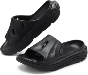 NPNYSY Womens Recovery Sandals Mens Comfortable Athletic Slides Thick Cushion Lightweight Plantar Fasciitis Sport Sliders of Indoor Outdoor,Arch Support Orthotic Open Toe