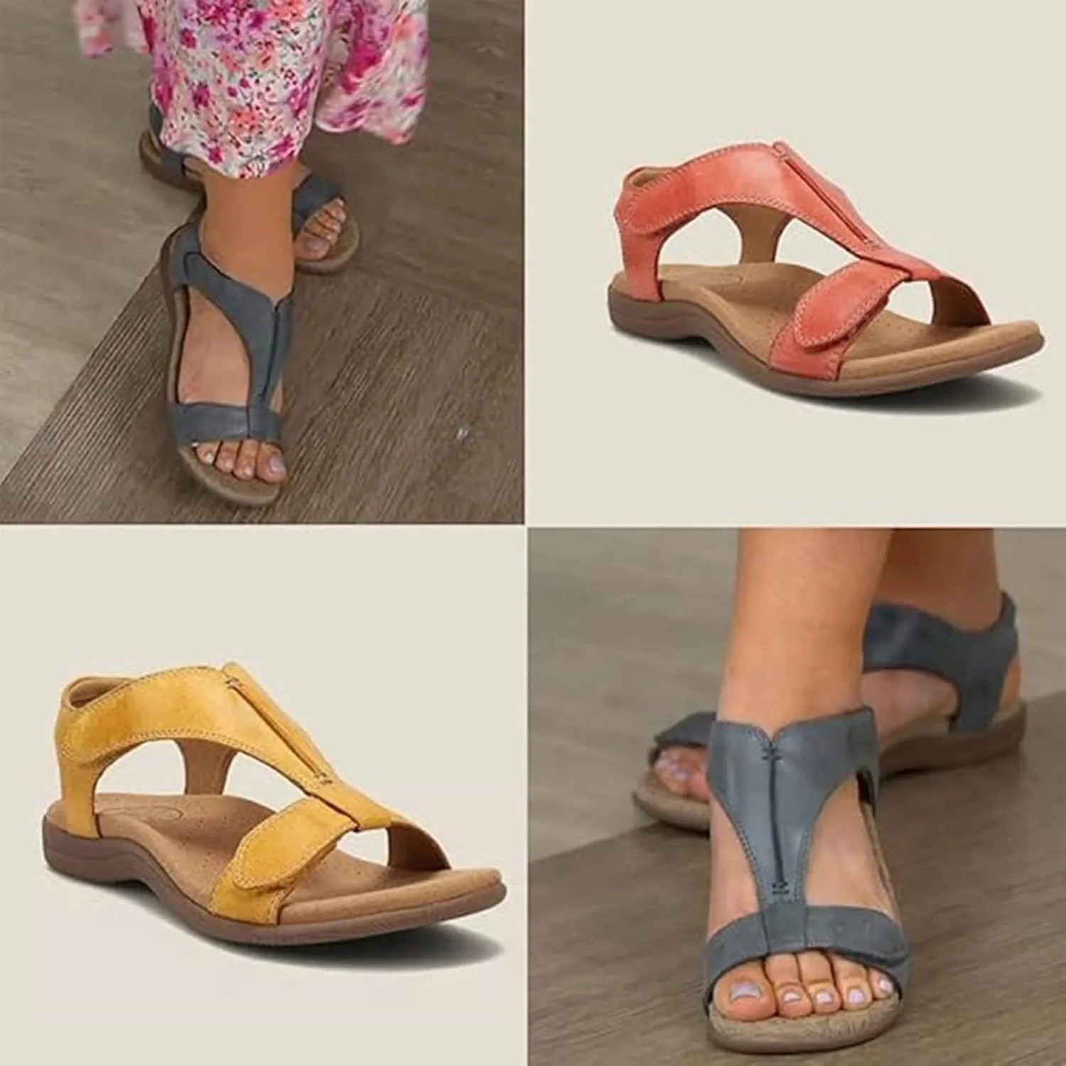 Orthawolkway Womens Sandals,Orthopedic Sandal Shoes With Arch Support,Summer Comfortable Casual Walking Sandal