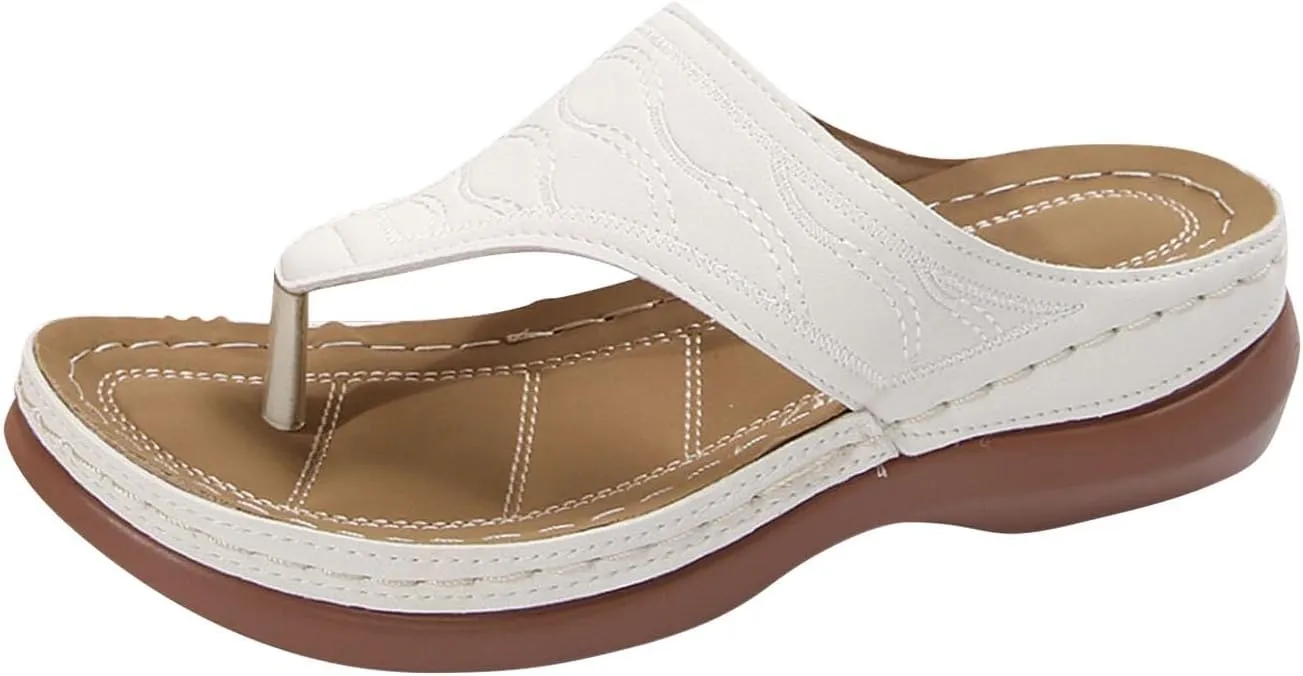Orthopedic Sandals for Women 2025 Spring Platform Sandal Fashion Wedges Slip On Flip Flops Casual Comfortable Open Toe Dressy Summer Beach Shoes for Vacation